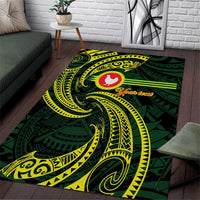 American Samoa Manua Cession Day Personalized Area Rug Polynesian Wave Style