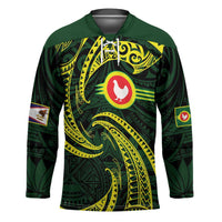 American Samoa Manua Cession Day Personalized Hockey Jersey Polynesian Wave Style LT9 Unisex Green - Polynesian Pride