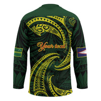 American Samoa Manua Cession Day Personalized Hockey Jersey Polynesian Wave Style LT9 - Polynesian Pride