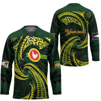 American Samoa Manua Cession Day Personalized Hockey Jersey Polynesian Wave Style LT9 - Polynesian Pride