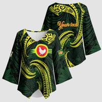 American Samoa Manua Cession Day Personalized Kimono Sleeve Blouse Polynesian Wave Style LT9 - Polynesian Pride