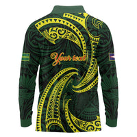 American Samoa Manua Cession Day Personalized Long Sleeve Polo Shirt Polynesian Wave Style