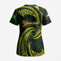 American Samoa Manua Cession Day Personalized Scrub Top Polynesian Wave Style LT9 - Polynesian Pride