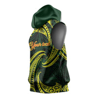 American Samoa Manua Cession Day Personalized Sleeveless Hoodie Polynesian Wave Style - Polynesian Pride