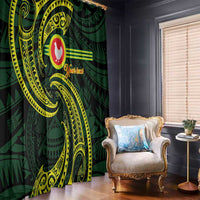 American Samoa Manua Cession Day Personalized Window Curtain Polynesian Wave Style