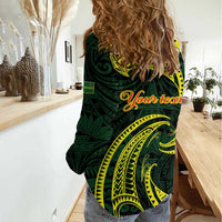 American Samoa Manua Cession Day Personalized Women Casual Shirt Polynesian Wave Style