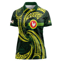 American Samoa Manua Cession Day Personalized Women Polo Shirt Polynesian Wave Style