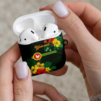 American Samoa Manu'atele Personalized AirPods Case Manua Island Hibiscus Flowers LT9 - Polynesian Pride