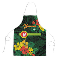 American Samoa Manu'atele Personalized Apron Manua Island Hibiscus Flowers LT9 Green - Polynesian Pride