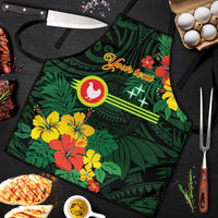 American Samoa Manu'atele Personalized Apron Manua Island Hibiscus Flowers LT9 Green - Polynesian Pride