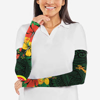 American Samoa Manu'atele Personalized Arm Sleeves Manua Island Hibiscus Flowers - Polynesian Pride