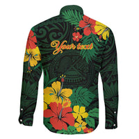 American Samoa Manu'atele Personalized Family Matching Mermaid Dress and Hawaiian Shirt Manua Island Hibiscus Flowers