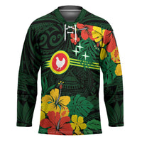 American Samoa Manu'atele Personalized Hockey Jersey Manua Island Hibiscus Flowers LT9 Unisex Green - Polynesian Pride