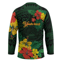 American Samoa Manu'atele Personalized Hockey Jersey Manua Island Hibiscus Flowers LT9 - Polynesian Pride