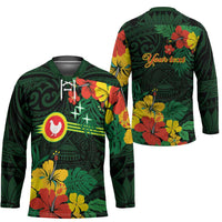 American Samoa Manu'atele Personalized Hockey Jersey Manua Island Hibiscus Flowers LT9 - Polynesian Pride
