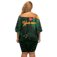 American Samoa Manu'atele Personalized Off Shoulder Short Dress Manua Island Hibiscus Flowers