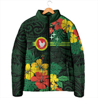 American Samoa Manu'atele Personalized Padded Jacket Manua Island Hibiscus Flowers - Polynesian Pride