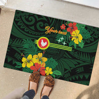 American Samoa Manu'atele Personalized Rubber Doormat Manua Island Hibiscus Flowers LT9 - Polynesian Pride