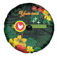 American Samoa Manu'atele Personalized Spare Tire Cover Manua Island Hibiscus Flowers