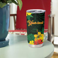 American Samoa Manu'atele Personalized Tumbler Cup Manua Island Hibiscus Flowers