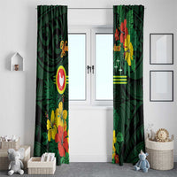 American Samoa Manu'atele Personalized Window Curtain Manua Island Hibiscus Flowers