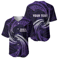 Manua Segaula American Samoa High School Personalized Baseball Jersey Polynesian Wave Style