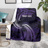 Manua Segaula American Samoa High School Personalized Blanket Polynesian Wave Style