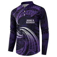 Manua Segaula American Samoa High School Personalized Button Sweatshirt Polynesian Wave Style LT9 - Polynesian Pride