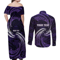Manua Segaula American Samoa High School Personalized Couples Matching Off Shoulder Maxi Dress and Long Sleeve Button Shirt Polynesian Wave Style LT9 - Polynesian Pride