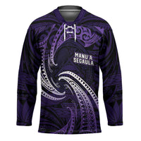 Manua Segaula American Samoa High School Personalized Hockey Jersey Polynesian Wave Style LT9 Unisex Purple - Polynesian Pride