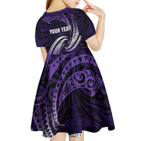 Manua Segaula American Samoa High School Personalized Kid Short Sleeve Dress Polynesian Wave Style LT9 - Polynesian Pride