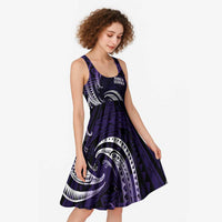 Manua Segaula American Samoa High School Personalized Midi Dress Polynesian Wave Style - Polynesian Pride
