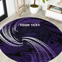 Manua Segaula American Samoa High School Personalized Round Carpet Polynesian Wave Style
