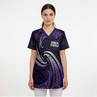Manua Segaula American Samoa High School Personalized Scrub Top Polynesian Wave Style LT9 - Polynesian Pride