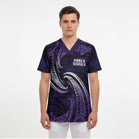 Manua Segaula American Samoa High School Personalized Scrub Top Polynesian Wave Style LT9 - Polynesian Pride