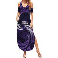 Manua Segaula American Samoa High School Personalized Summer Maxi Dress Polynesian Wave Style