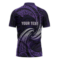 Manua Segaula American Samoa High School Personalized Zipper Polo Shirt Polynesian Wave Style LT9 - Polynesian Pride