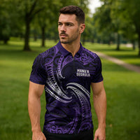 Manua Segaula American Samoa High School Personalized Zipper Polo Shirt Polynesian Wave Style LT9 - Polynesian Pride