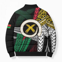 Ni-Van Vanuatu 45th Yumi Yumi Yumi Bomber Puffer Jacket Vanuatuan Boar Tusk Polynesian Pattern LT9 - Polynesian Pride