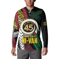 Ni-Van Vanuatu 45th Yumi Yumi Yumi Button Sweatshirt Vanuatuan Boar Tusk Polynesian Pattern LT9 - Polynesian Pride