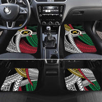 Ni-Van Vanuatu 45th Yumi Yumi Yumi Car Mats Vanuatuan Boar Tusk Polynesian Pattern LT9 Set 4pcs Black - Polynesian Pride