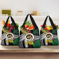 Ni-Van Vanuatu 45th Yumi Yumi Yumi Grocery Bag Vanuatuan Boar Tusk Polynesian Pattern