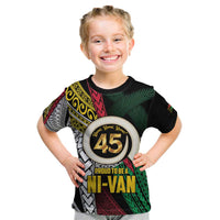 Ni-Van Vanuatu 45th Yumi Yumi Yumi Kid T Shirt Vanuatuan Boar Tusk Polynesian Pattern