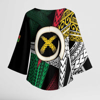 Ni-Van Vanuatu 45th Yumi Yumi Yumi Kimono Sleeve Blouse Vanuatuan Boar Tusk Polynesian Pattern LT9 - Polynesian Pride