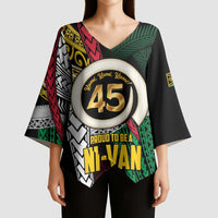Ni-Van Vanuatu 45th Yumi Yumi Yumi Kimono Sleeve Blouse Vanuatuan Boar Tusk Polynesian Pattern LT9 - Polynesian Pride