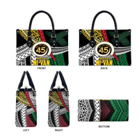 Ni-Van Vanuatu 45th Yumi Yumi Yumi Leather Bag Vanuatuan Boar Tusk Polynesian Pattern - Polynesian Pride