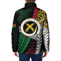 Ni-Van Vanuatu 45th Yumi Yumi Yumi Padded Jacket Vanuatuan Boar Tusk Polynesian Pattern LT9 - Polynesian Pride