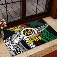 Ni-Van Vanuatu 45th Yumi Yumi Yumi Rubber Doormat Vanuatuan Boar Tusk Polynesian Pattern LT9 - Polynesian Pride