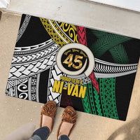 Ni-Van Vanuatu 45th Yumi Yumi Yumi Rubber Doormat Vanuatuan Boar Tusk Polynesian Pattern LT9 - Polynesian Pride