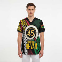 Ni-Van Vanuatu 45th Yumi Yumi Yumi Scrub Top Vanuatuan Boar Tusk Polynesian Pattern LT9 - Polynesian Pride